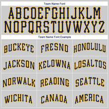 Load image into Gallery viewer, Custom Gray Navy-Gold Authentic Baseball Jersey
