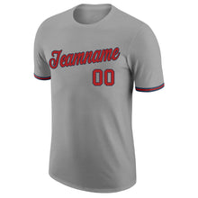 Load image into Gallery viewer, Custom Gray Red-Navy Performance T-Shirt
