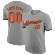 Load image into Gallery viewer, Custom Gray Orange-Black Performance T-Shirt
