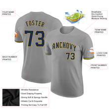 Load image into Gallery viewer, Custom Gray Navy-Gold Performance T-Shirt
