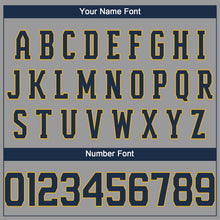 Load image into Gallery viewer, Custom Gray Navy-Gold Performance T-Shirt

