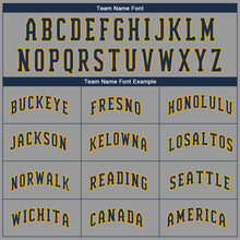 Load image into Gallery viewer, Custom Gray Navy-Gold Performance T-Shirt
