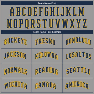 Custom Gray Navy-Gold Performance T-Shirt
