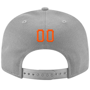 Custom Gray Orange-Black Stitched Adjustable Snapback Hat