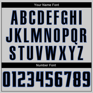 Custom Gray Black-Blue Authentic Baseball Jersey
