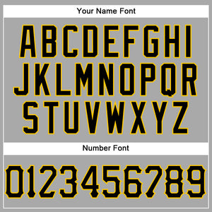 Custom Gray Black Pinstripe Black-Gold Authentic Baseball Jersey