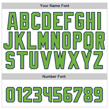 Load image into Gallery viewer, Custom Gray Neon Green-Navy Authentic Baseball Jersey
