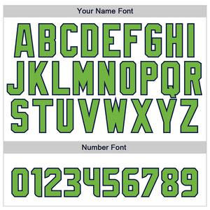 Custom Gray Neon Green-Navy Authentic Baseball Jersey