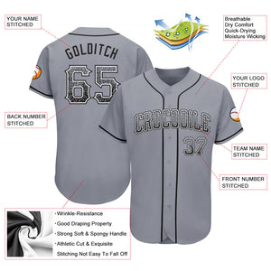 Custom Gray Black-White Authentic Drift Fashion Baseball Jersey