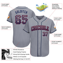 Load image into Gallery viewer, Custom Gray Navy-Red Authentic Drift Fashion Baseball Jersey
