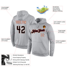Load image into Gallery viewer, Custom Stitched Gray Black-Crimson Sports Pullover Sweatshirt Hoodie
