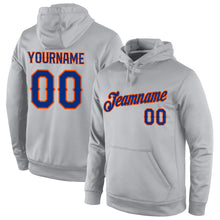 Load image into Gallery viewer, Custom Stitched Gray Royal-Orange Sports Pullover Sweatshirt Hoodie
