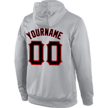 Load image into Gallery viewer, Custom Stitched Gray Black-Red Sports Pullover Sweatshirt Hoodie
