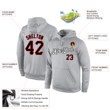 Load image into Gallery viewer, Custom Stitched Gray Black-Red Sports Pullover Sweatshirt Hoodie
