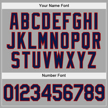 Load image into Gallery viewer, Custom Stitched Gray Navy-Red Sports Pullover Sweatshirt Hoodie
