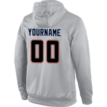 Load image into Gallery viewer, Custom Stitched Gray Black-Orange Sports Pullover Sweatshirt Hoodie
