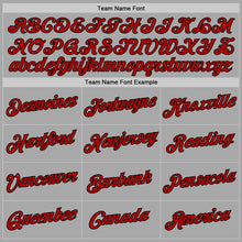 Load image into Gallery viewer, Custom Stitched Gray Red-Black Sports Pullover Sweatshirt Hoodie
