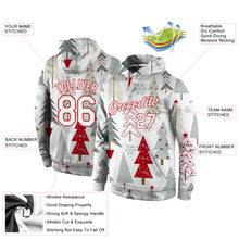 Load image into Gallery viewer, Custom Stitched Gray White-Red Christmas 3D Sports Pullover Sweatshirt Hoodie
