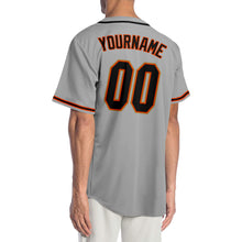Load image into Gallery viewer, Custom Gray Black-Orange Authentic Baseball Jersey
