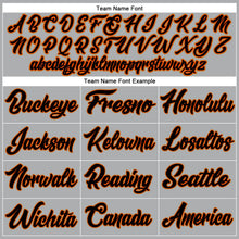 Load image into Gallery viewer, Custom Gray Black-Orange Authentic Baseball Jersey
