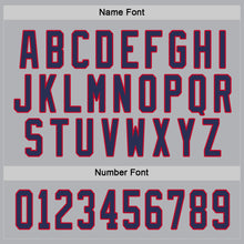 Load image into Gallery viewer, Custom Gray Navy-Red Hockey Jersey
