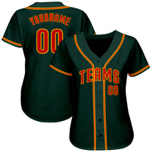 Load image into Gallery viewer, Custom Green Red-Gold Authentic Baseball Jersey
