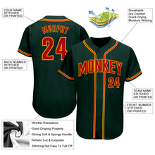 Load image into Gallery viewer, Custom Green Red-Gold Authentic Baseball Jersey
