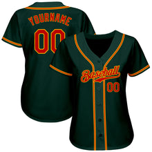 Load image into Gallery viewer, Custom Green Red-Gold Authentic Baseball Jersey
