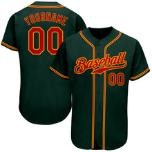 Load image into Gallery viewer, Custom Green Red-Gold Authentic Baseball Jersey
