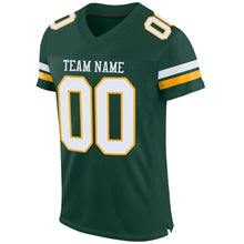 Load image into Gallery viewer, Custom Green White-Gold Mesh Authentic Football Jersey
