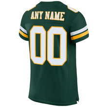 Load image into Gallery viewer, Custom Green White-Gold Mesh Authentic Football Jersey
