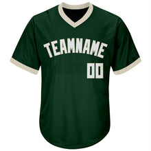 Load image into Gallery viewer, Custom Green White-Cream Authentic Throwback Rib-Knit Baseball Jersey Shirt
