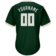 Load image into Gallery viewer, Custom Green White-Cream Authentic Throwback Rib-Knit Baseball Jersey Shirt
