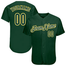 Load image into Gallery viewer, Custom Green Green-Gold Authentic Baseball Jersey
