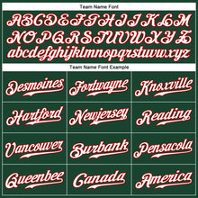 Load image into Gallery viewer, Custom Green White Pinstripe White-Red Authentic Baseball Jersey
