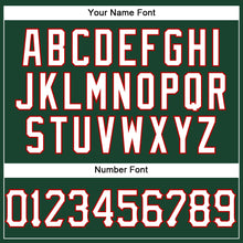 Load image into Gallery viewer, Custom Green White Pinstripe White-Red Authentic Baseball Jersey
