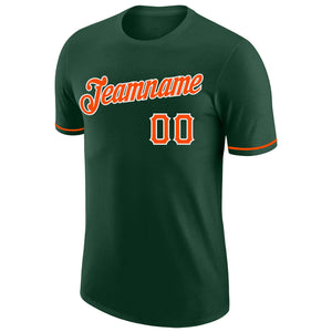 Custom Green Orange-White Performance T-Shirt