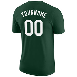 Custom Green White-Gold Performance T-Shirt