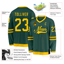 Load image into Gallery viewer, Custom Green Gold Hockey Jersey
