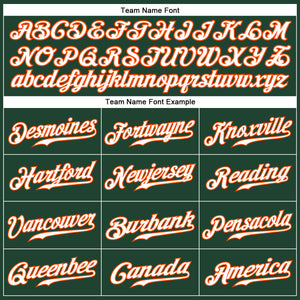 Custom Green White-Orange Authentic Baseball Jersey