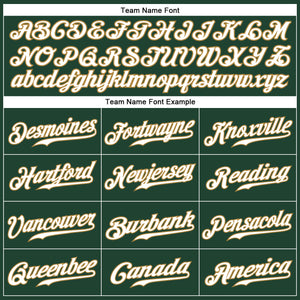 Custom Green White-Old Gold Authentic Baseball Jersey