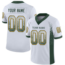 Load image into Gallery viewer, Custom White Green-Gold Mesh Drift Fashion Football Jersey
