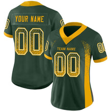 Load image into Gallery viewer, Custom Green Gold-White Mesh Drift Fashion Football Jersey
