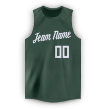 Load image into Gallery viewer, Custom Hunter Green White Round Neck Basketball Jersey - Fcustom
