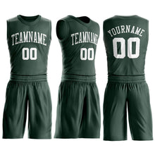 Load image into Gallery viewer, Custom Hunter Green White Round Neck Suit Basketball Jersey - Fcustom
