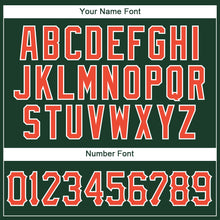 Load image into Gallery viewer, Custom Hunter Green Orange-White Authentic Throwback Basketball Jersey
