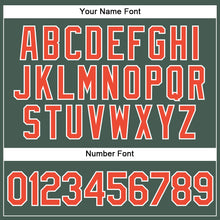 Load image into Gallery viewer, Custom Hunter Green White Pinstripe Orange-White Authentic Basketball Jersey
