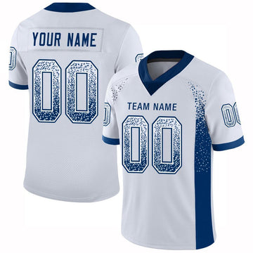 Custom White Royal Mesh Drift Fashion Football Jersey