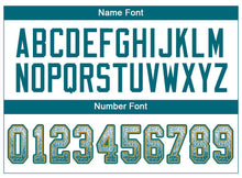 Load image into Gallery viewer, Custom White Teal-Old Gold Drift Fashion Football Jersey
