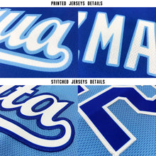 Load image into Gallery viewer, Custom Light Blue White-Royal Baseball Jersey
